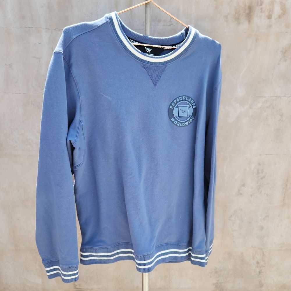 Paper planes world wide blue sweatshirt
